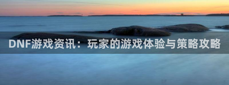 高德娱乐网址注册：DNF游戏资讯：玩家的游戏体验与策略攻略